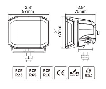 Go Rhino 750700321SCS Available in spot or flood optics, these lights emit a bright white 5700K beam. - Truck Part Superstore