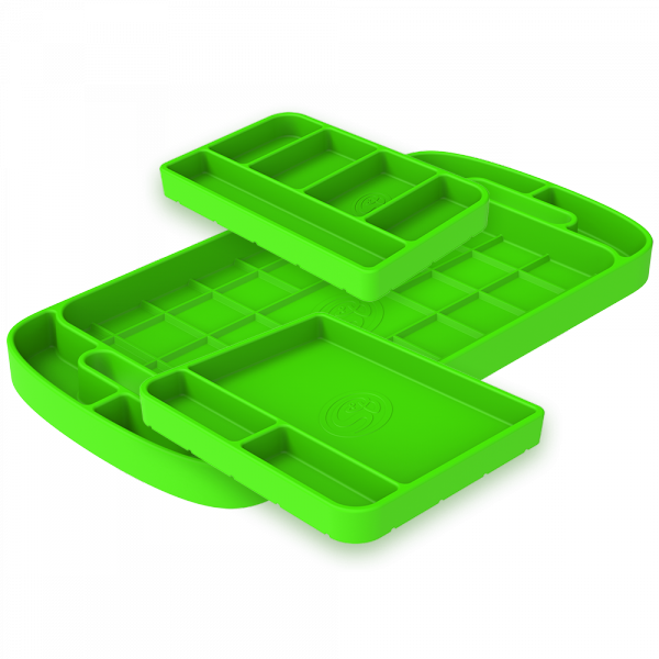 S&B 80-1000-BKJF Tool Tray Silicone 3 Piece Set Color Lime Green S&B - Truck Part Superstore