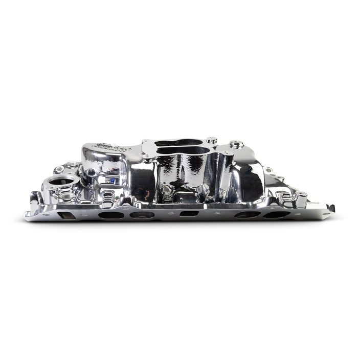 Edelbrock 2161-CP Performer 2-O Manifold for 1965-90 B/B Chevy Oval Port Heads, Chrome Plasma - Truck Part Superstore