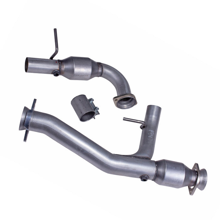 BBK Performance Parts 19471 2011-14 FORD F150 COYOTE 5.0 TRUCK 3" SHORT MID Y PIPE W/ CATALYTIC CONVERTERS - Truck Part Superstore