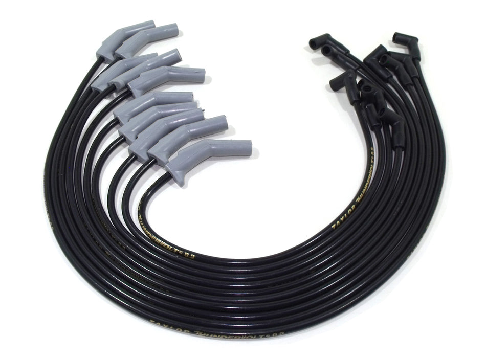 Taylor Cable 82004 ThunderVolt 8.2mm Ignition Wire Set; Spiro-Wound; Custom Fit; 135 deg.; Black; - Truck Part Superstore