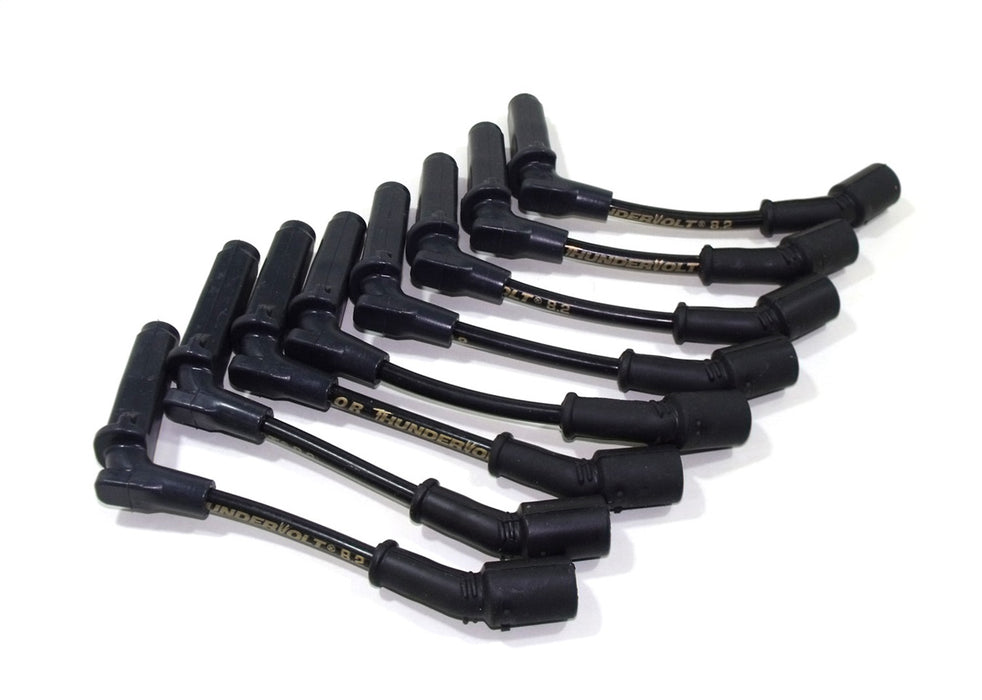 Taylor Cable 82044 ThunderVolt 8.2mm Ignition Wire Set; Black; Stock; 9.5 in.; OE Spark Plug Boot; - Truck Part Superstore