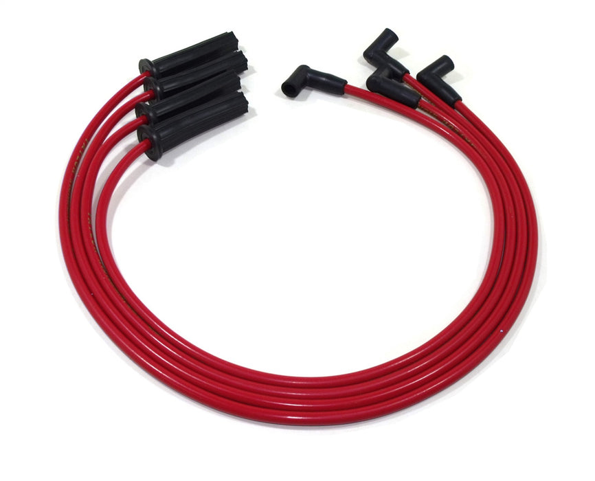 Taylor Cable 82211 ThunderVolt 8.2mm Ignition Wire Set; Red; Stock; 11.75 in.; 180 Deg. Plug Boot; - Truck Part Superstore