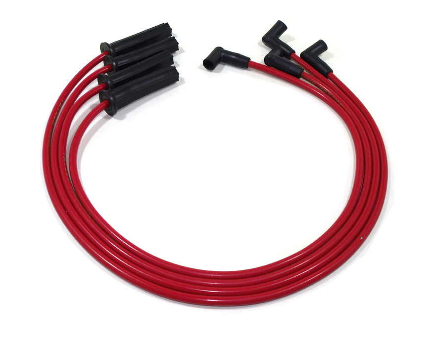 Taylor Cable 82211 ThunderVolt 8.2mm Ignition Wire Set; Red; Stock; 11.75 in.; 180 Deg. Plug Boot; - Truck Part Superstore