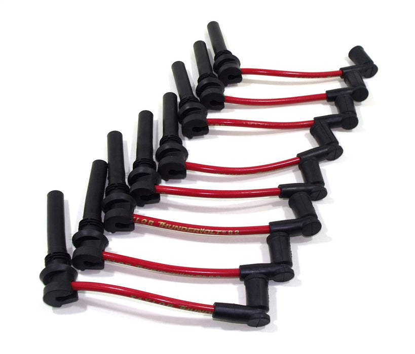 Taylor Cable 82241 ThunderVolt 8.2mm Ignition Wire Set; Red; Stock; 9.5 in.; OE Spark Plug Boot; - Truck Part Superstore