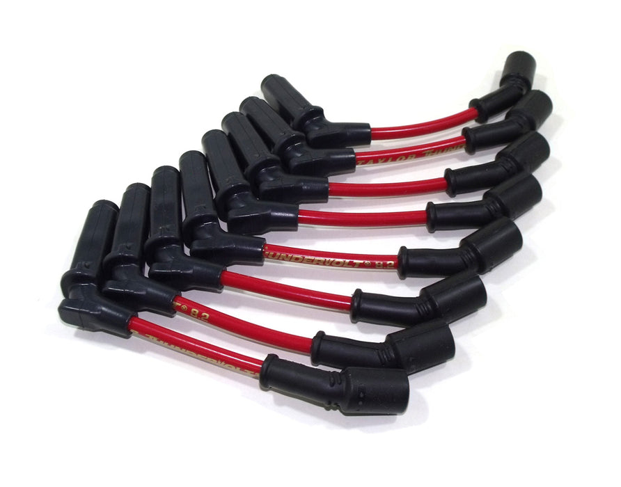 Taylor Cable 82244 ThunderVolt 8.2mm Ignition Wire Set; Red; Stock; 9.5 in.; OE Spark Plug Boot; - Truck Part Superstore