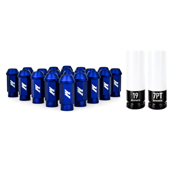 Mishimoto MMLG-1220-23LBL Mishimoto Aluminum Locking Lug Nuts 1/2 X 20, 23pc Set, Blue - Truck Part Superstore