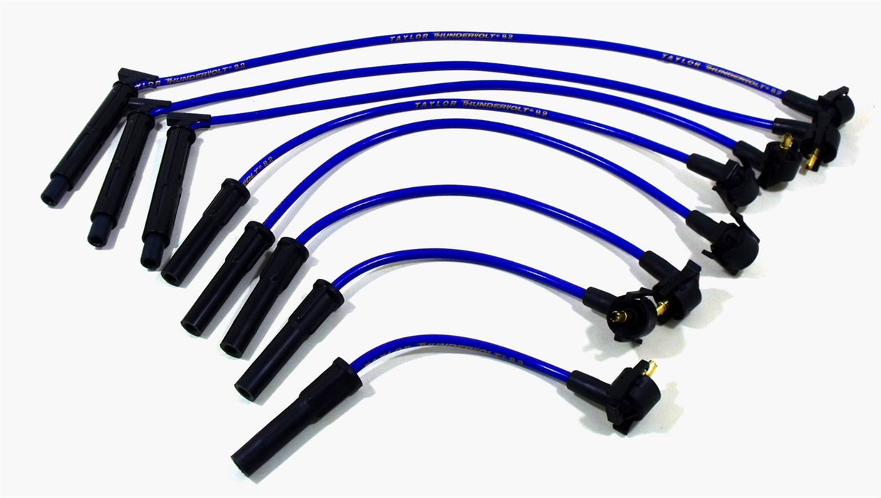 Taylor Cable 82618 ThunderVolt 8.2mm Ignition Wire Set; Blue; Stock; 9.5 in.; OE Spark Plug Boot; - Truck Part Superstore