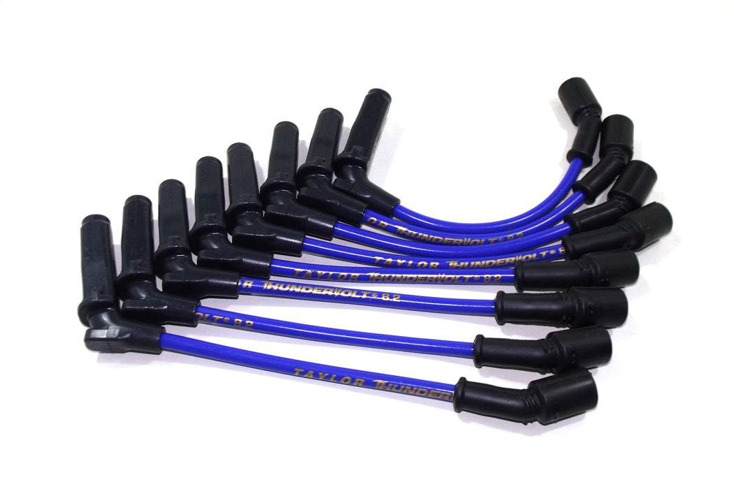 Taylor Cable 82625 ThunderVolt 8.2mm Ignition Wire Set; Blue; Stock; 9.5 in.; OE Spark Plug Boot; - Truck Part Superstore