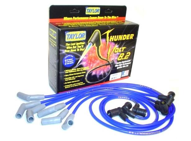 Taylor Cable 82640 ThunderVolt 8.2mm Ignition Wire Set; Spiro-Wound; Custom Fit; 135 deg.; Blue; - Truck Part Superstore