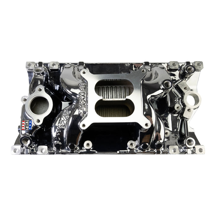 Edelbrock 7516-CP Edelbrock RPM Air-Gap Manifold for Small-Block Chevy Vortec, Chrome Plasma - Truck Part Superstore