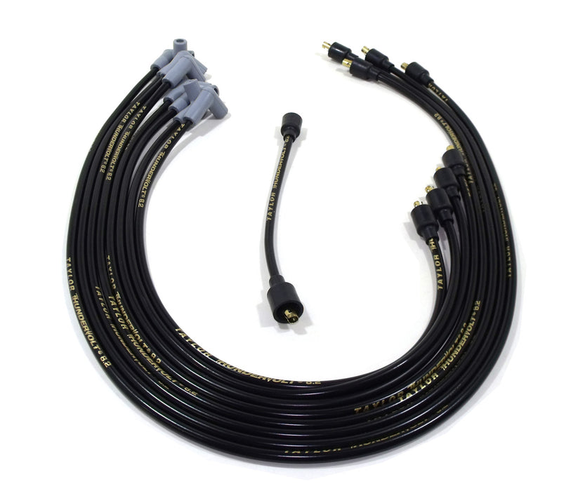 Taylor Cable 84005 ThunderVolt 8.2mm Ignition Wire Set; Spiro-Wound; Custom Fit; 90 deg.; Black; - Truck Part Superstore