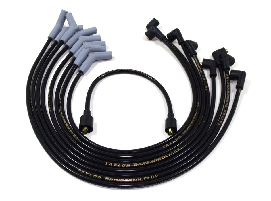 Taylor Cable 84062 ThunderVolt 8.2mm Ignition Wire Set; Spiro-Wound; Custom Fit; 135 deg.; Black; - Truck Part Superstore