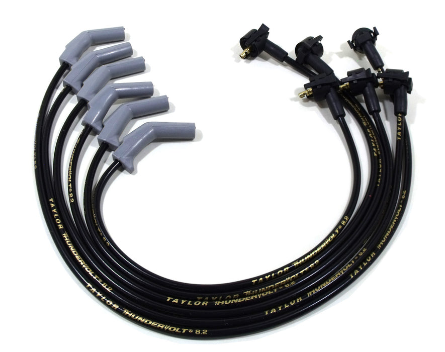 Taylor Cable 84069 ThunderVolt 8.2mm Ignition Wire Set; Spiro-Wound; Custom Fit; 135 deg.; Black; - Truck Part Superstore