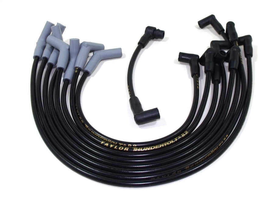 Taylor Cable 84092 ThunderVolt 8.2mm Ignition Wire Set; Spiro-Wound; Custom Fit; 135 deg.; Black; - Truck Part Superstore