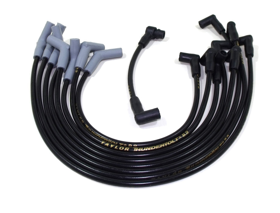 Taylor Cable 84092 ThunderVolt 8.2mm Ignition Wire Set; Spiro-Wound; Custom Fit; 135 deg.; Black; - Truck Part Superstore