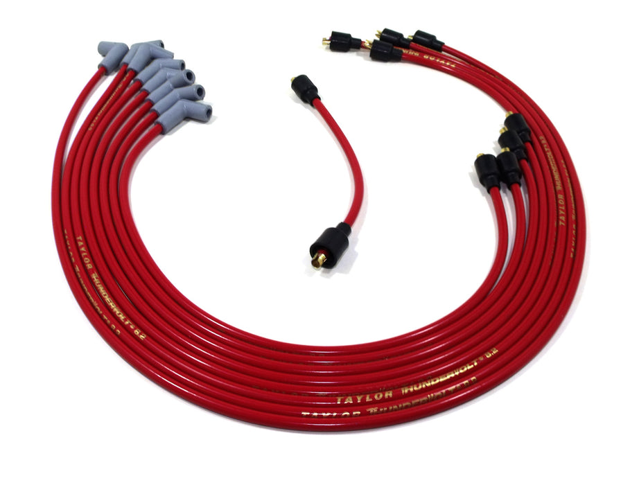 Taylor Cable 84205 ThunderVolt 8.2mm Ignition Wire Set; Spiro-Wound; Custom Fit; 90 deg.; Red; - Truck Part Superstore