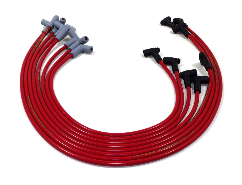 Taylor Cable 84209 ThunderVolt 8.2mm Ignition Wire Set; Spiro-Wound; Custom Fit; 90/135 deg.; Red; - Truck Part Superstore
