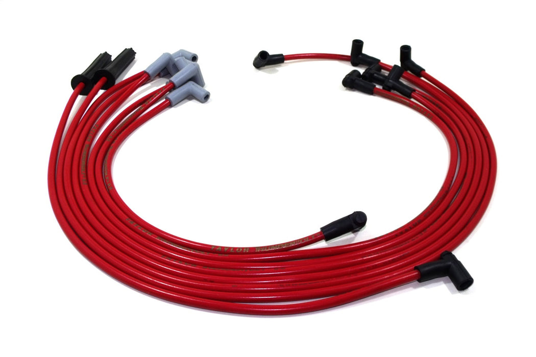 Taylor Cable 84210 ThunderVolt 8.2mm Ignition Wire Set; Spiro-Wound; Custom Fit; 90/180 deg.; Red; - Truck Part Superstore