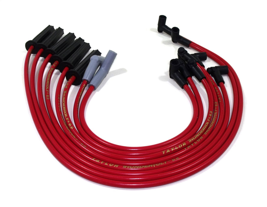 Taylor Cable 84216 ThunderVolt 8.2mm Ignition Wire Set; Spiro-Wound; Custom Fit; 180/135 deg.; Red; - Truck Part Superstore