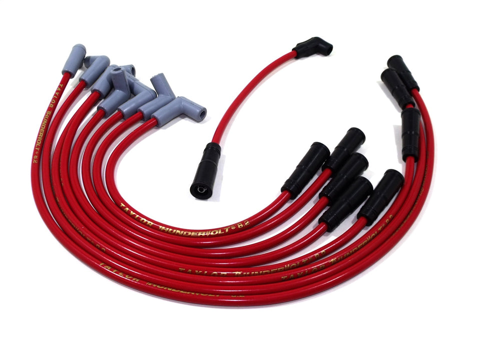 Taylor Cable 84226 ThunderVolt 8.2mm Ignition Wire Set; Spiro-Wound; Custom Fit; 90 deg.; Red; - Truck Part Superstore