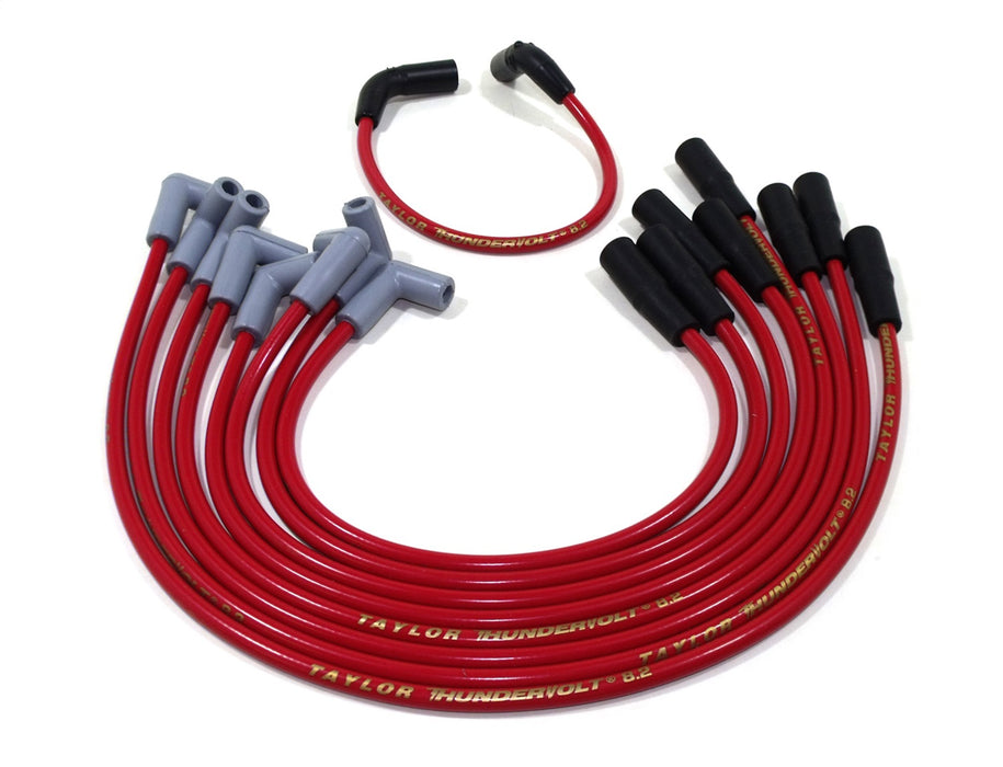 Taylor Cable 84236 ThunderVolt 8.2mm Ignition Wire Set; Spiro-Wound; Custom Fit; 90 deg.; Red; - Truck Part Superstore