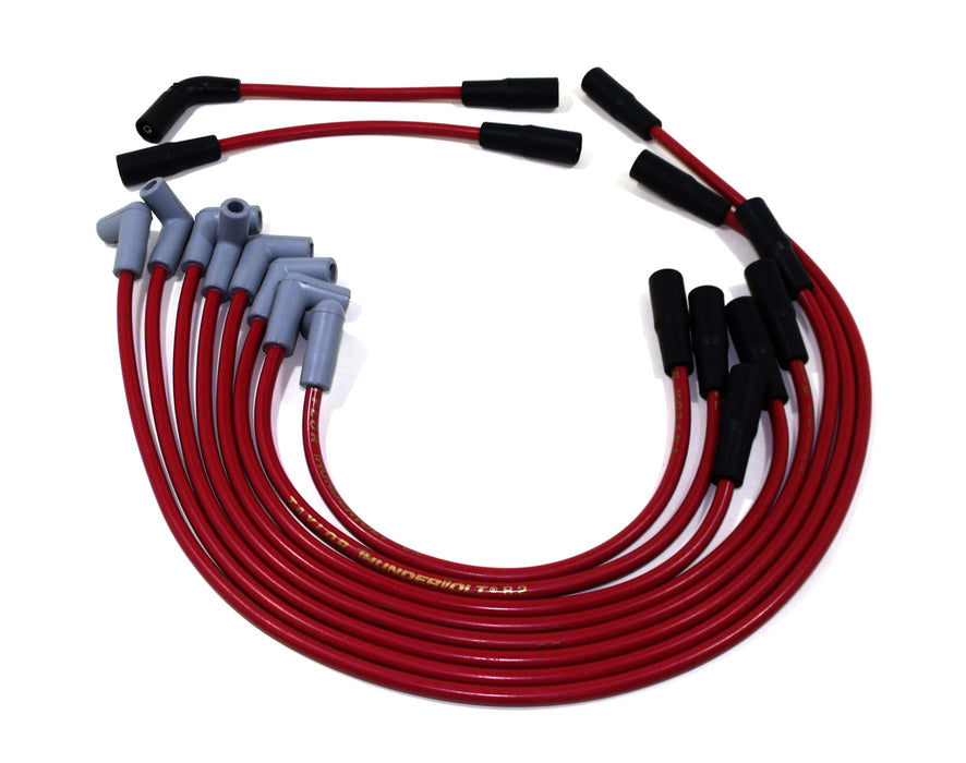 Taylor Cable 84239 ThunderVolt 8.2mm Ignition Wire Set; Spiro-Wound; Custom Fit; 90 deg.; Red; - Truck Part Superstore