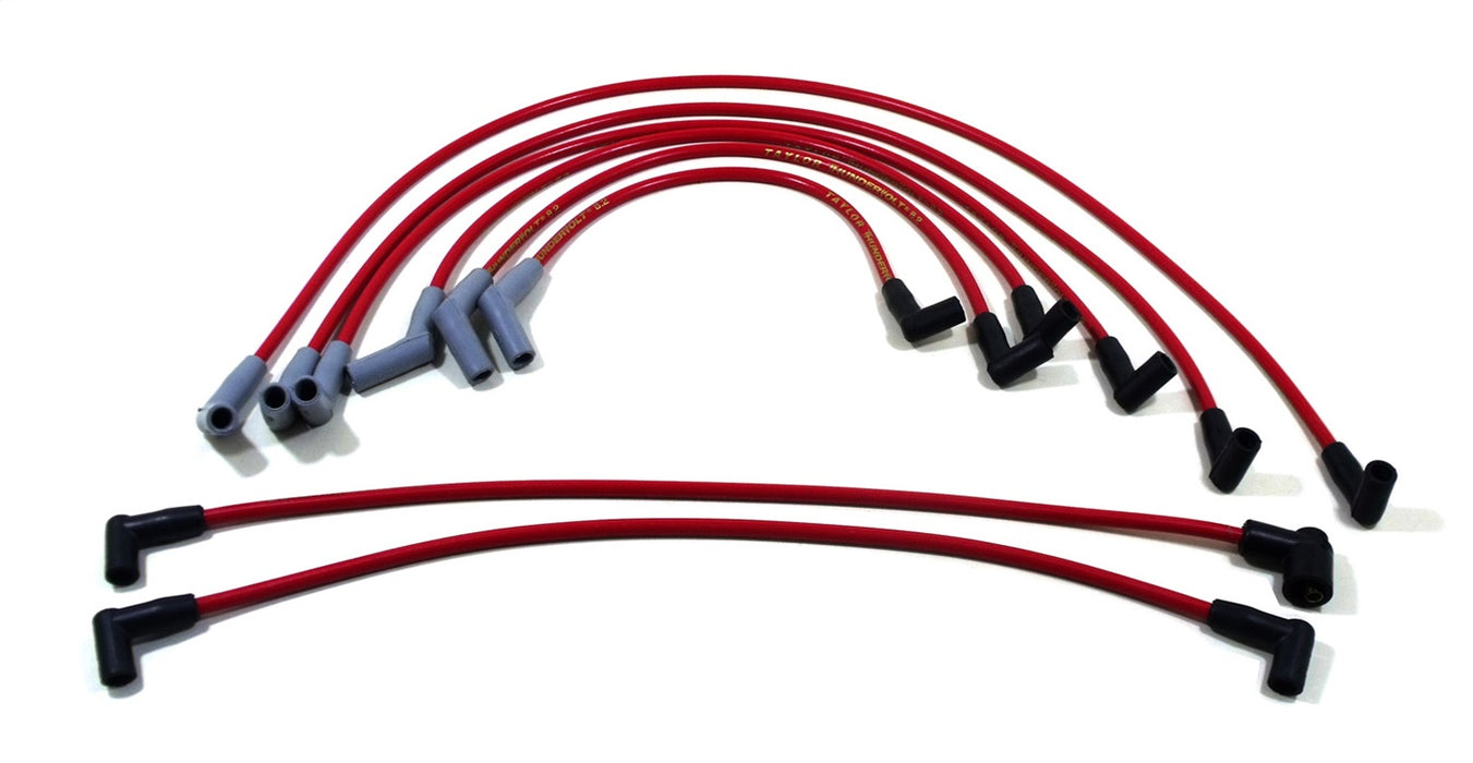 Taylor Cable 84250 ThunderVolt 8.2mm Ignition Wire Set; Spiro-Wound; Custom Fit; 135 deg.; Red; - Truck Part Superstore