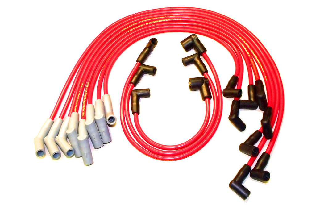 Taylor Cable 84255 ThunderVolt 8.2mm Ignition Wire Set; Spiro-Wound; Custom Fit; 135 deg.; Red; - Truck Part Superstore