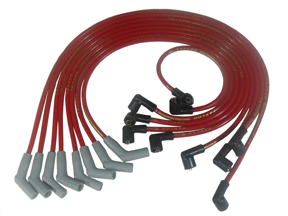 Taylor Cable 84259 ThunderVolt 8.2mm Ignition Wire Set; Spiro-Wound; Custom Fit; 135 deg.; Red; - Truck Part Superstore
