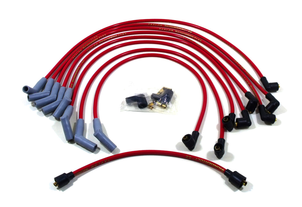 Taylor Cable 84262 ThunderVolt 8.2mm Ignition Wire Set; Spiro-Wound; Custom Fit; 135 deg.; Red; - Truck Part Superstore