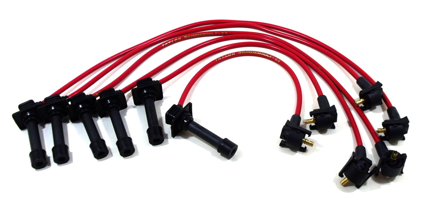 Taylor Cable 84268 ThunderVolt 8.2mm Ignition Wire Set; Red; Stock; 9.5 in.; OE Spark Plug Boot; - Truck Part Superstore