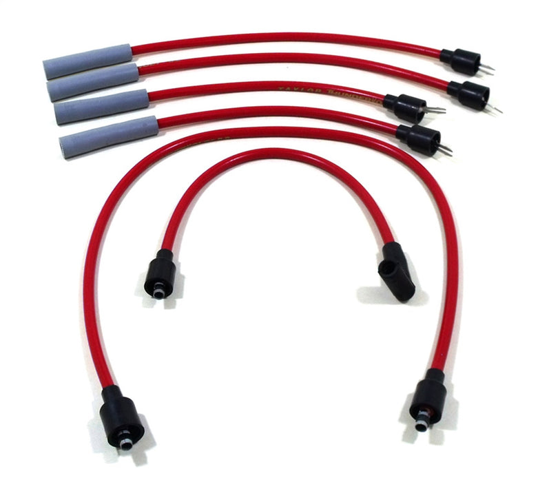 Taylor Cable 84270 ThunderVolt 8.2mm Ignition Wire Set; Red; Stock; 11.75 in.; 180 Deg. Plug Boot; - Truck Part Superstore