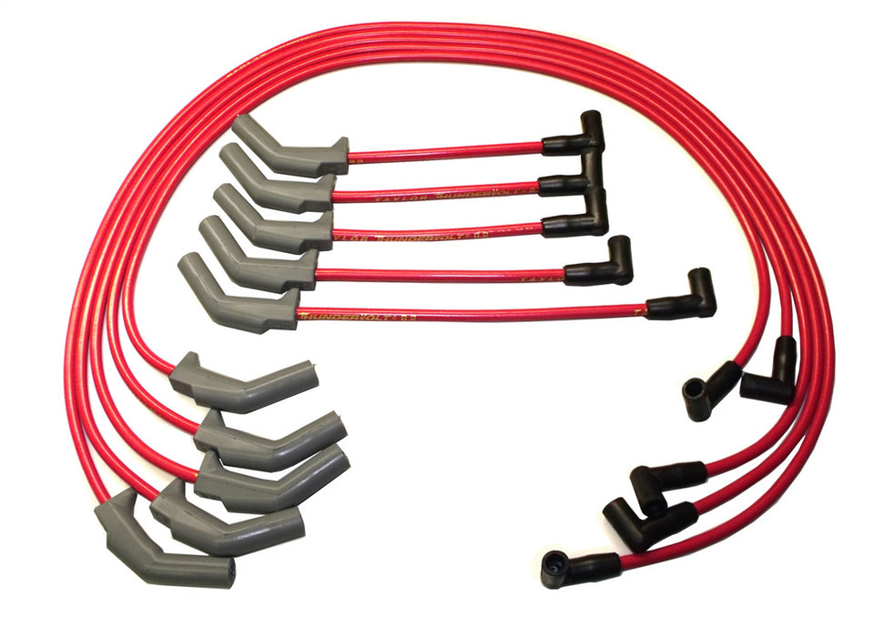 Taylor Cable 84273 ThunderVolt 8.2mm Ignition Wire Set; Red; Stock; 9.5 in.; OE Spark Plug Boot; - Truck Part Superstore