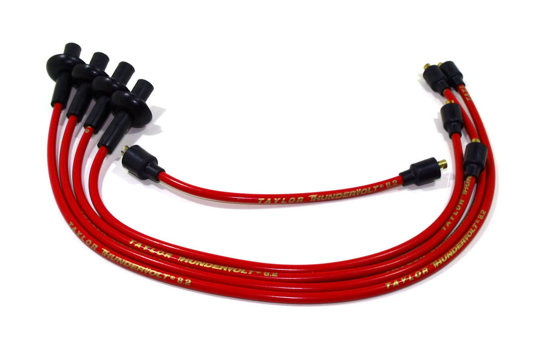 Taylor Cable 84291 ThunderVolt 8.2mm Ignition Wire Set; Red; Stock; 9.5 in.; OE Spark Plug Boot; - Truck Part Superstore