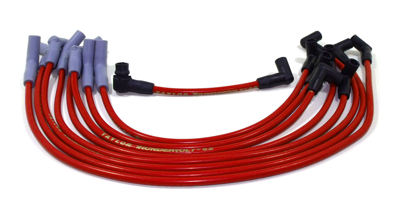 Taylor Cable 84292 ThunderVolt 8.2mm Ignition Wire Set; Spiro-Wound; Custom Fit; 135 deg.; Red; - Truck Part Superstore
