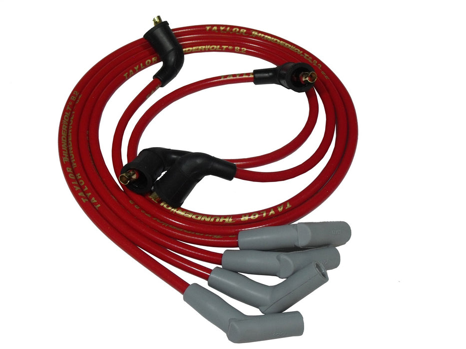Taylor Cable 84295 ThunderVolt 8.2mm Ignition Wire Set; Spiro-Wound; Custom Fit; 135 deg.; Red; - Truck Part Superstore