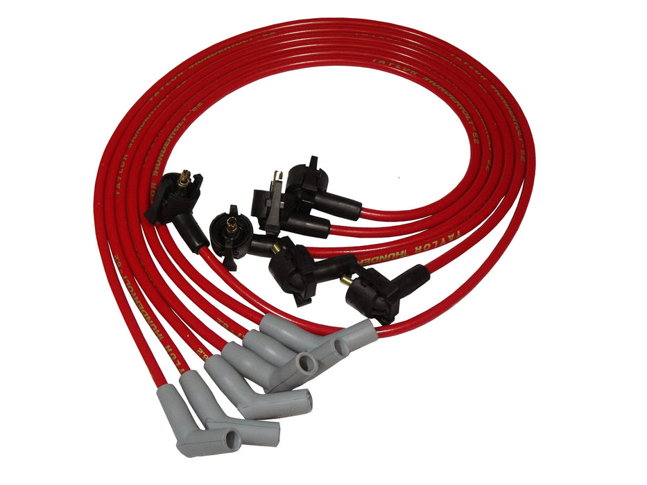 Taylor Cable 84296 ThunderVolt 8.2mm Ignition Wire Set; Spiro-Wound; Custom Fit; 135 deg.; Red; - Truck Part Superstore