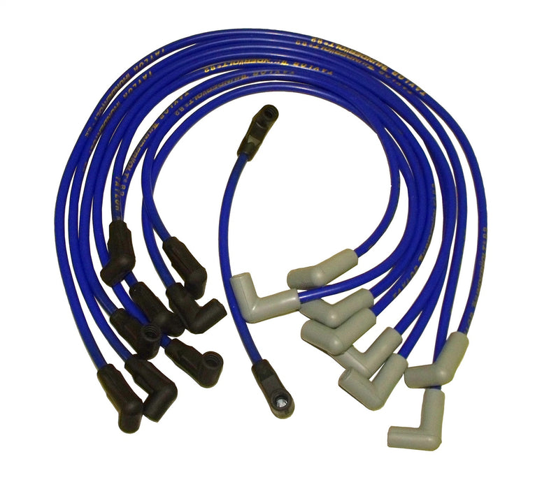 Taylor Cable 84646 ThunderVolt 8.2mm Ignition Wire Set; Spiro-Wound; Custom Fit; 90 deg.; Blue; - Truck Part Superstore
