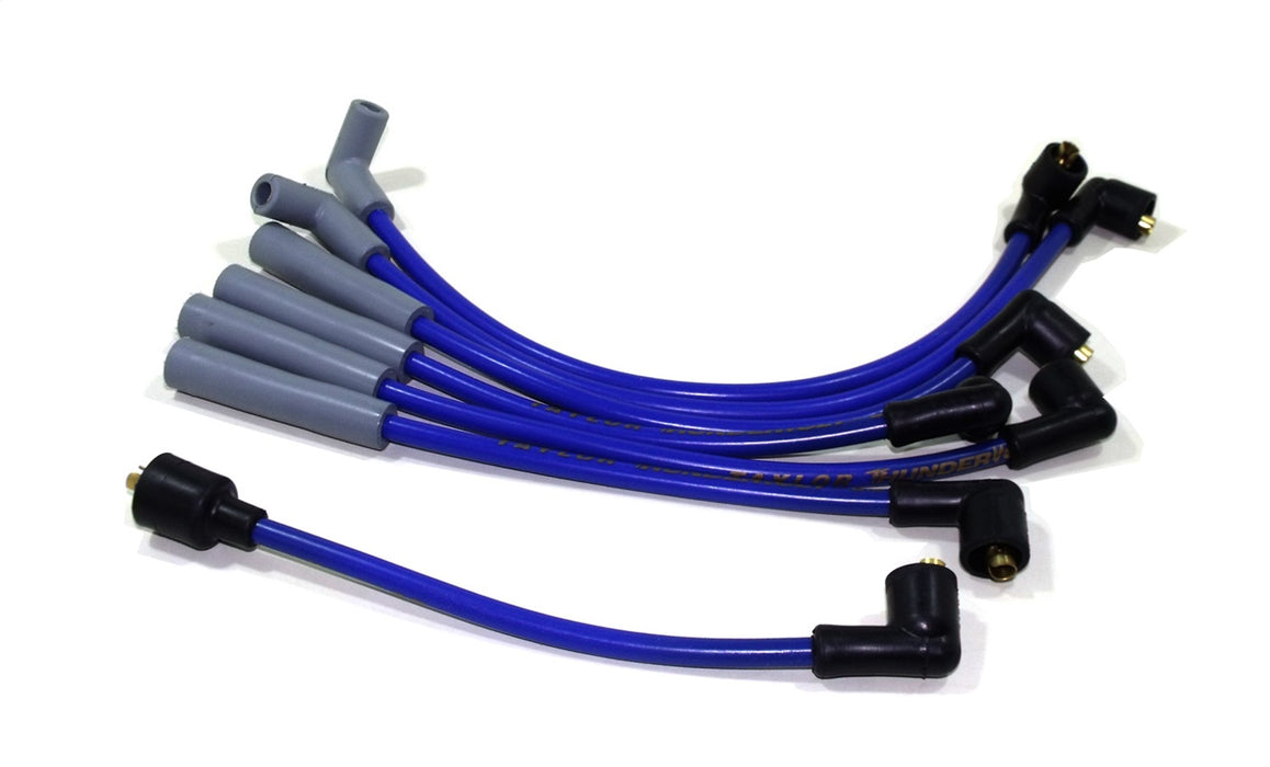 Taylor Cable 84647 ThunderVolt 8.2mm Ignition Wire Set; Spiro-Wound; Custom Fit; 180/90 Deg.; Blue; - Truck Part Superstore