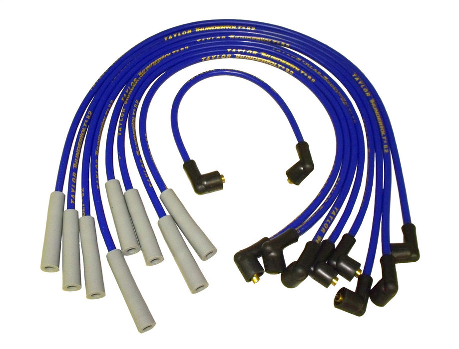 Taylor Cable 84661 ThunderVolt 8.2mm Ignition Wire Set; Blue; Stock; 11.75 in.; 180 Deg. Plug Boot; - Truck Part Superstore
