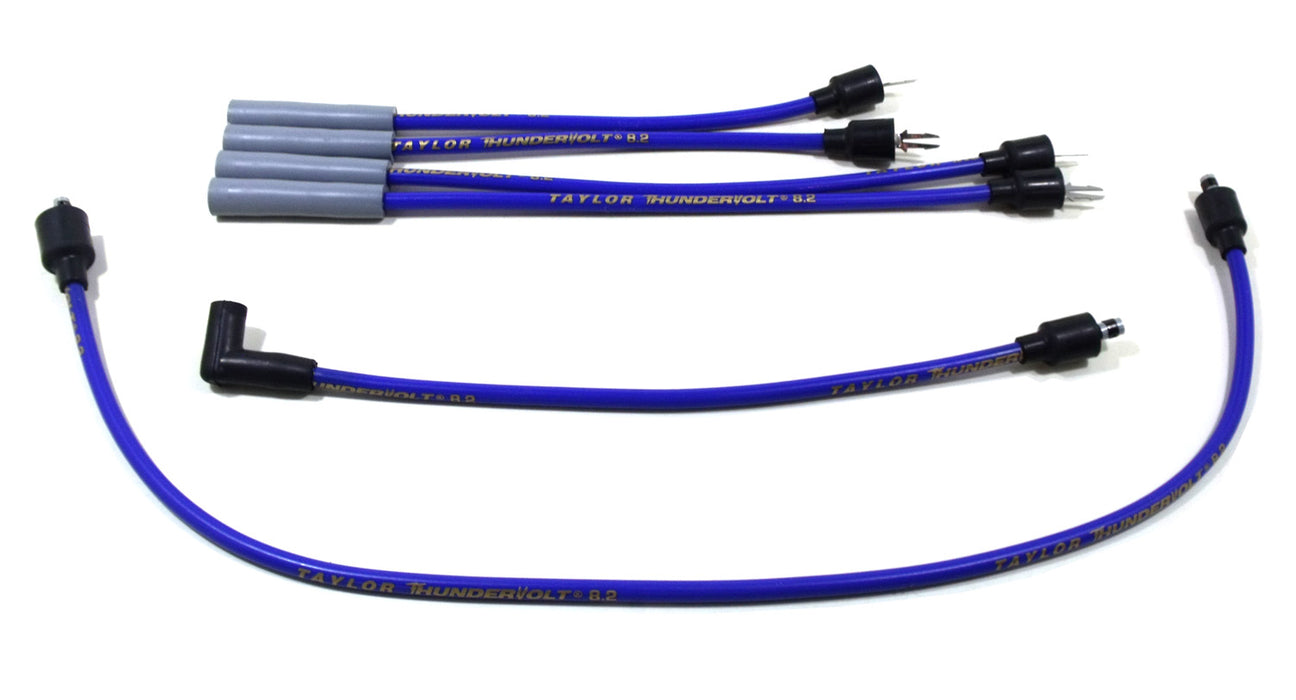 Taylor Cable 84670 ThunderVolt 8.2mm Ignition Wire Set; Blue; Stock; 11.75 in.; 180 Deg. Plug Boot; - Truck Part Superstore