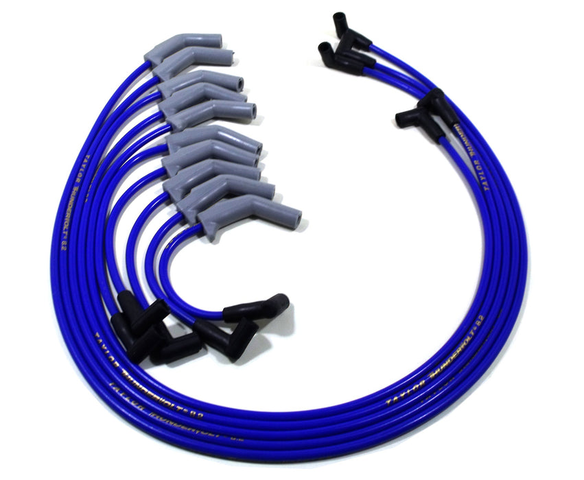 Taylor Cable 84673 ThunderVolt 8.2mm Ignition Wire Set; Blue; Stock; 9.5 in.; OE Spark Plug Boot; - Truck Part Superstore