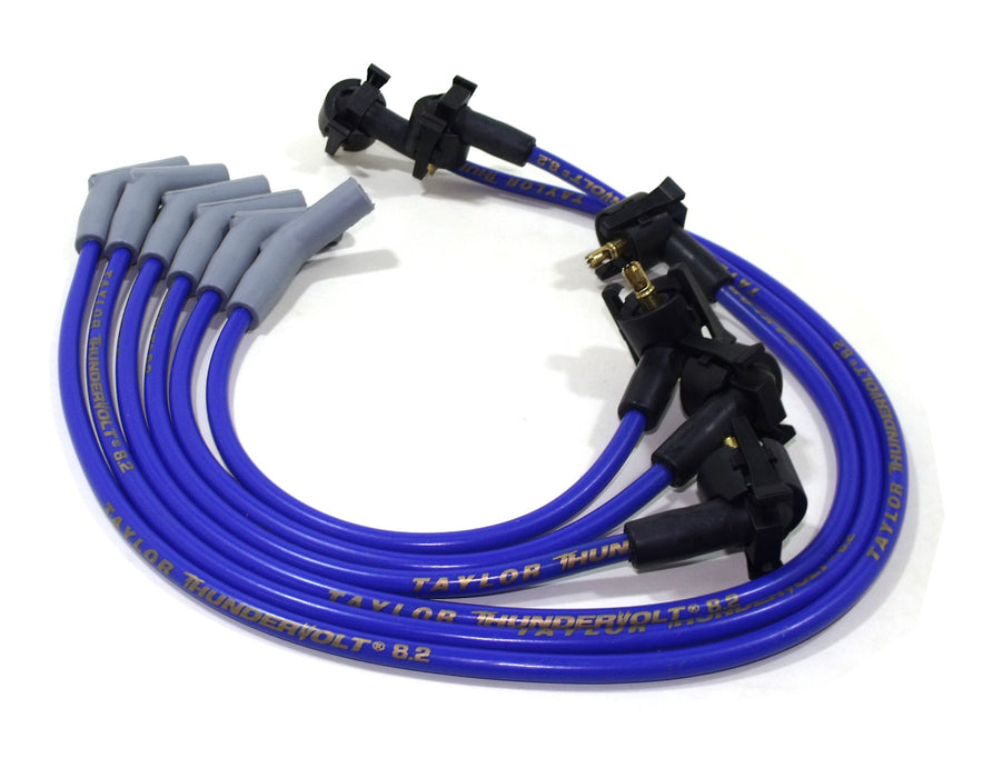 Taylor Cable 84683 ThunderVolt 8.2mm Ignition Wire Set; Spiro-Wound; Custom Fit; 135 deg.; Blue; - Truck Part Superstore