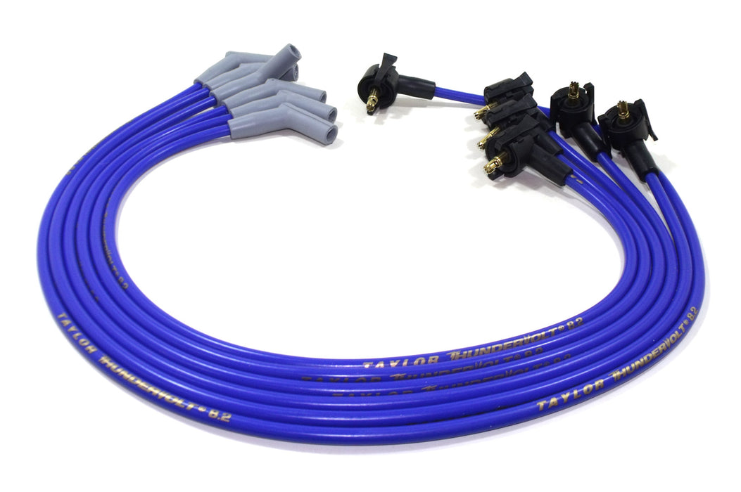 Taylor Cable 84696 ThunderVolt 8.2mm Ignition Wire Set; Spiro-Wound; Custom Fit; 135 deg.; Blue; - Truck Part Superstore