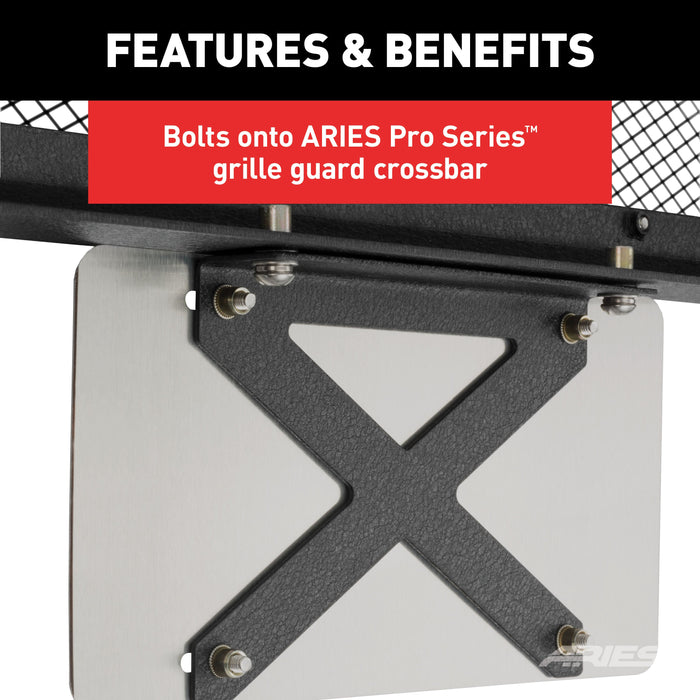 ARIES 85-0000 Pro Series Grille Guard License Plate Bracket