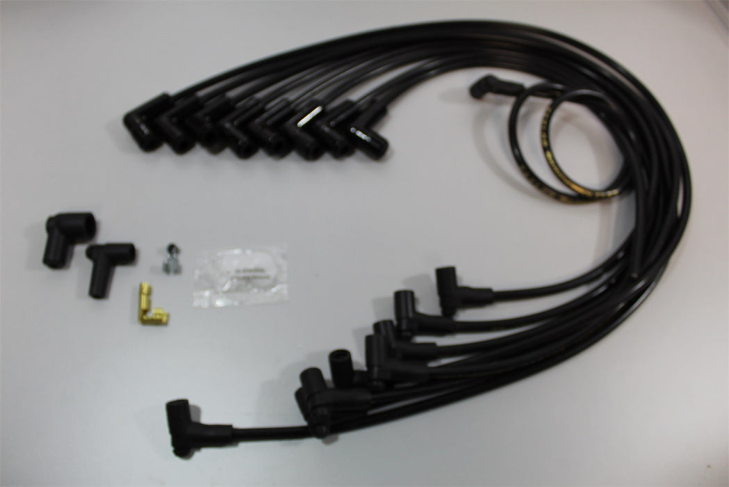 Taylor Cable 85030-B ThunderVolt 8.2mm Ignition Wire Set; Ceramic Boot Race; 90 Deg.; Black; - Truck Part Superstore