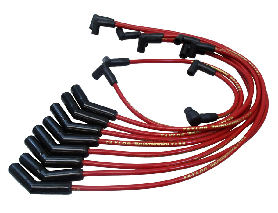 Taylor Cable 85258-B ThunderVolt 8.2mm Ignition Wire Set; Ceramic Boot Race; 135 Deg.; Red; - Truck Part Superstore