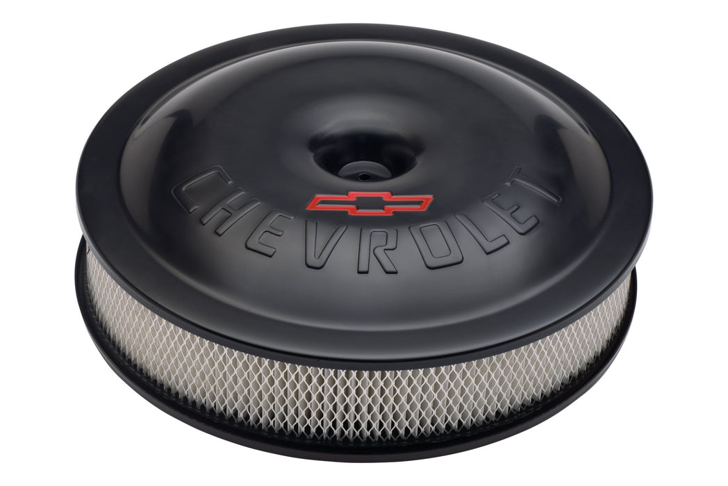 Proform 141-692 Engine Air Cleaner Kit; Super-Light; 14 Inch; Aluminum; Black; Bowtie/Chevy Logo - Truck Part Superstore