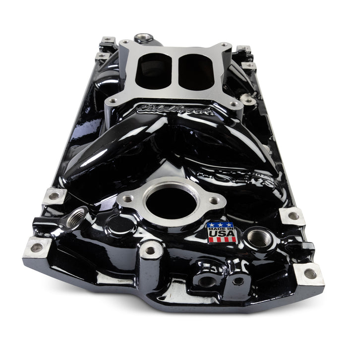 Edelbrock 2716-BP Edelbrock Perf EPS Manifold for Small-Block Chevy Vortec, Black Plasma Finish - Truck Part Superstore